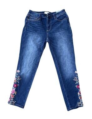 Driftwood Jackie Floral Embroidered Jeans Dark 27